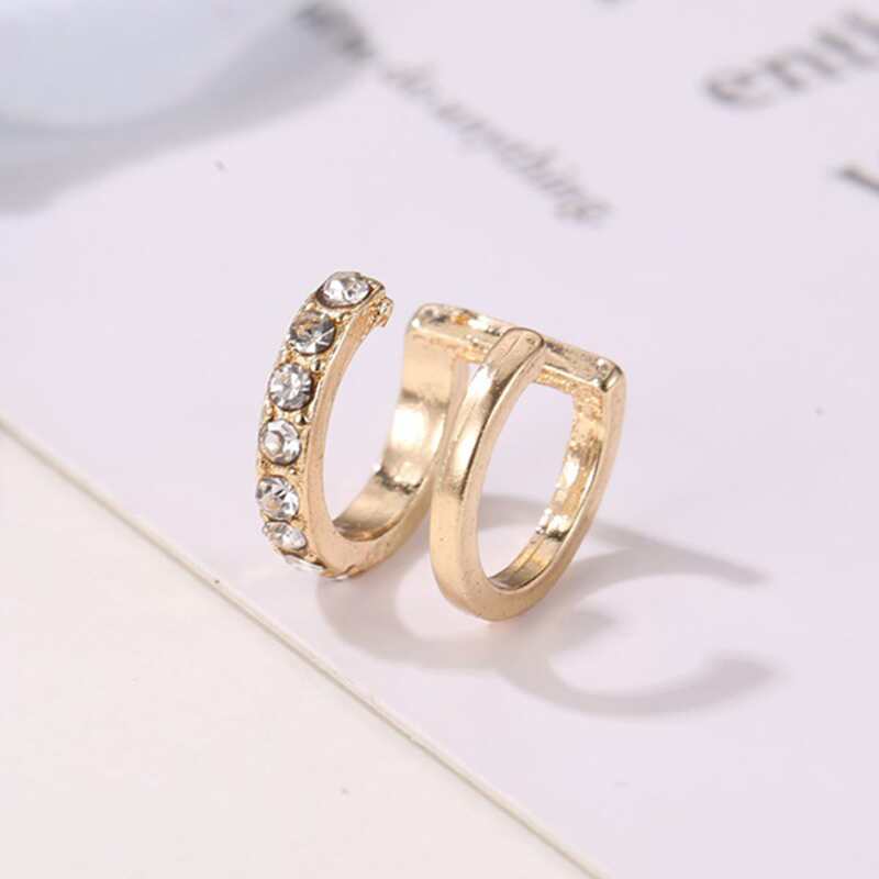 

1pc Rhinestone Ear Cuff, Gold