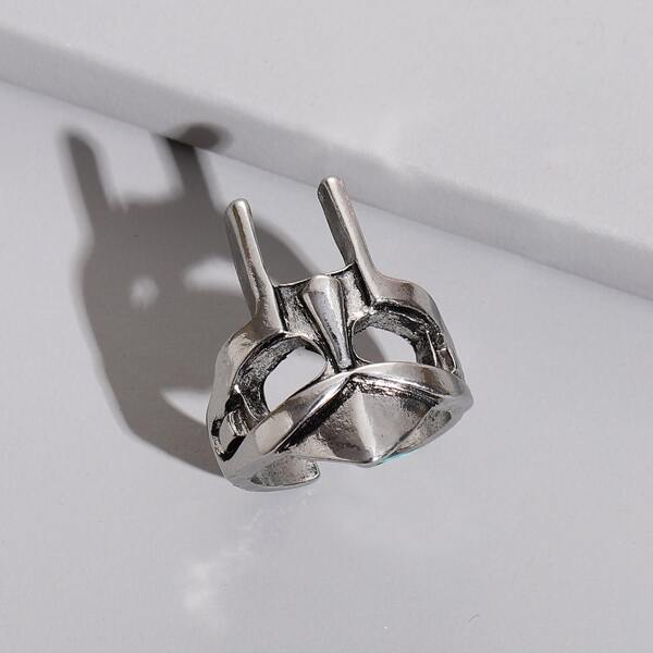

Hollow Out Mask Ring, Silver