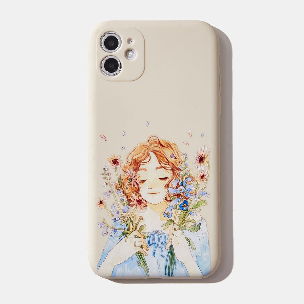 

ROMWE X Melocotonki Figure Phone Case, Beige
