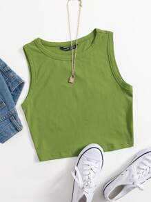 Muchica Camis Plain Casual - Olive Green - View 1