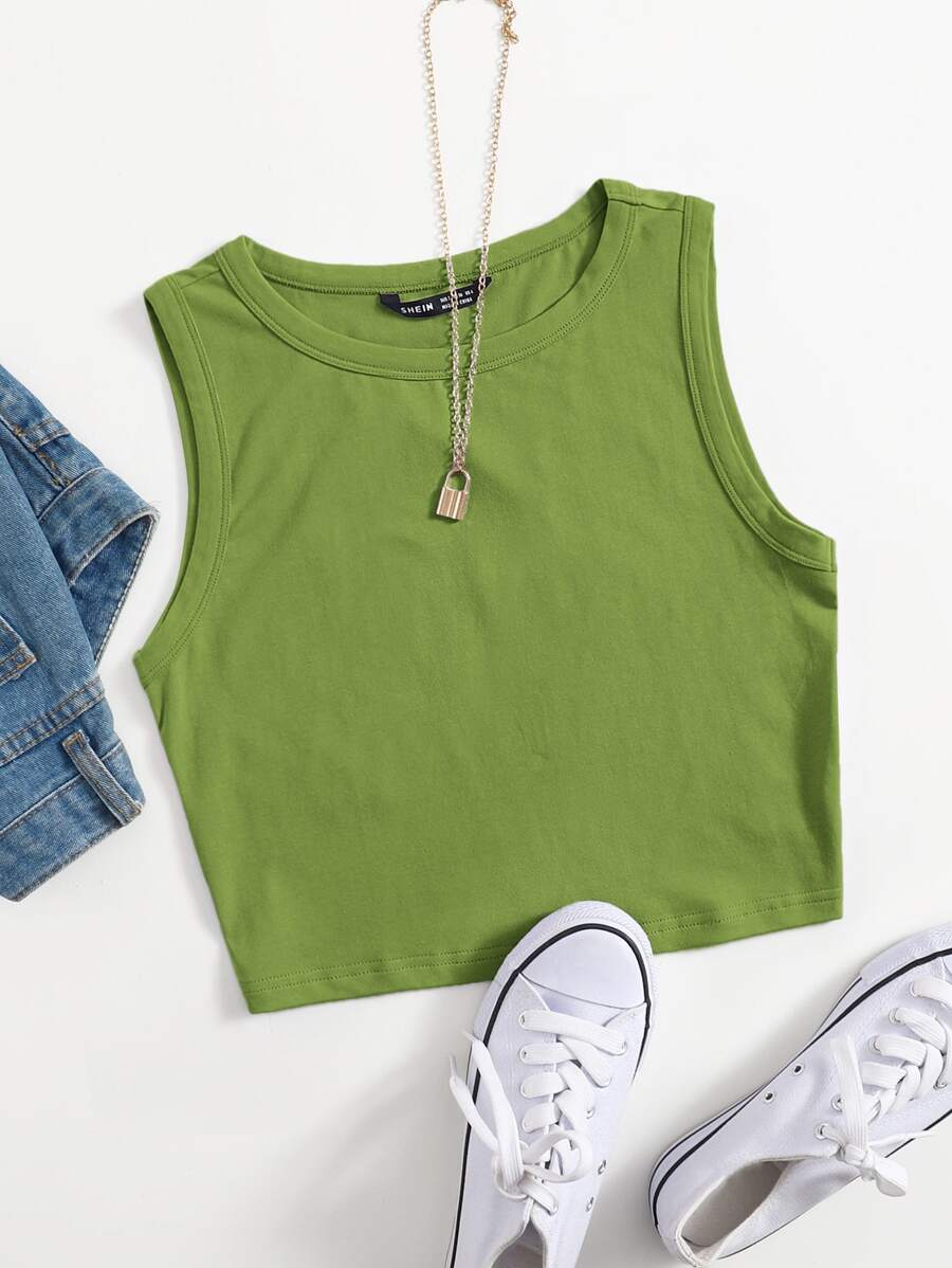 Muchica Camis Plain Casual - Olive Green - View 1