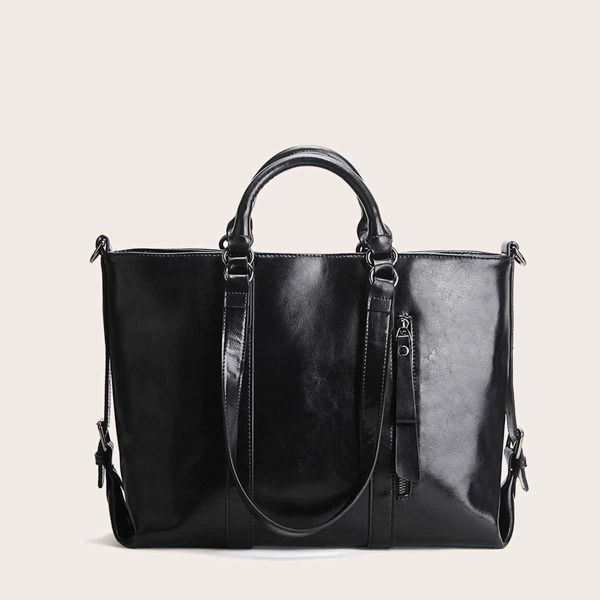 

Minimalist Top Handle Bag, Black