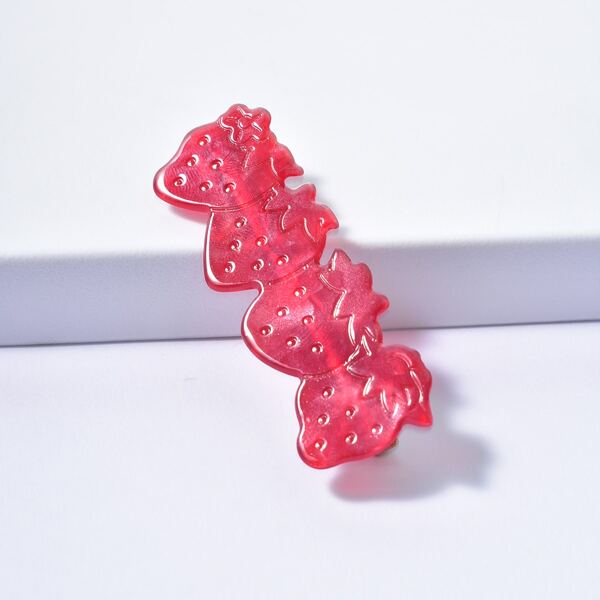 

Acrylic Strawberry Design Hair Clip, Red