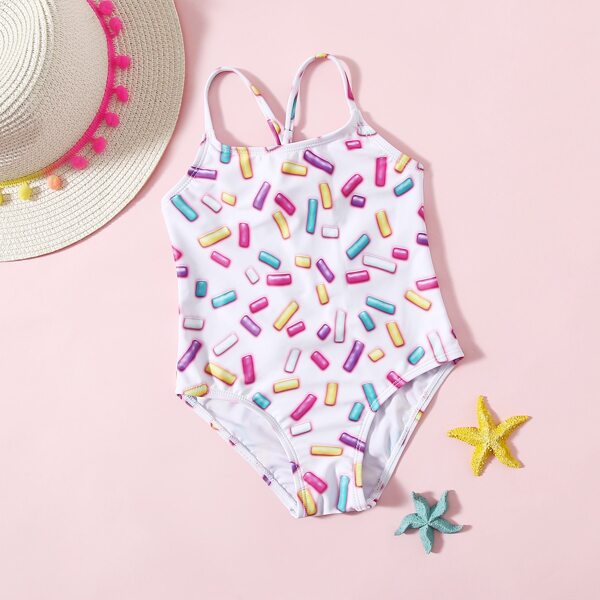 

Toddler Girls Graphic One Piece Swimsuit, Multicolor