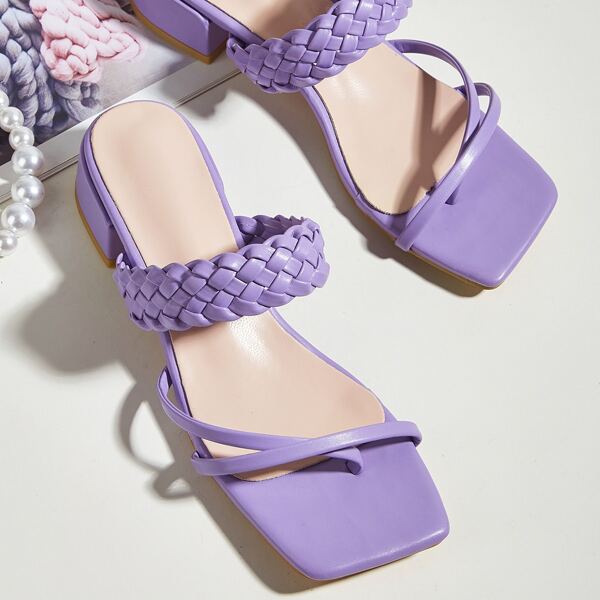 

Braided Strap Thong Sandals, Purple