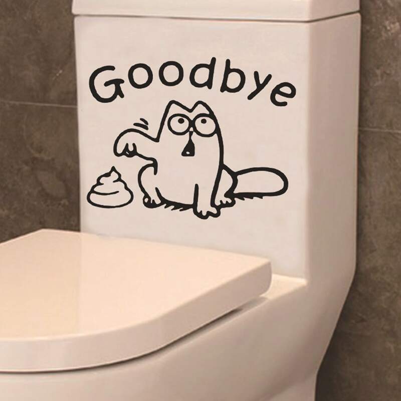 

Cartoon Bathroom Sticker, Black