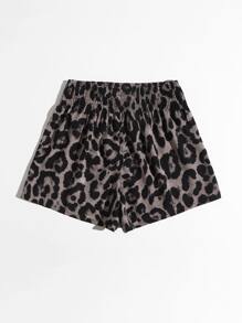SHEIN Privé 彈性腰豹紋圖案短褲 - 彩色 - 查看 2