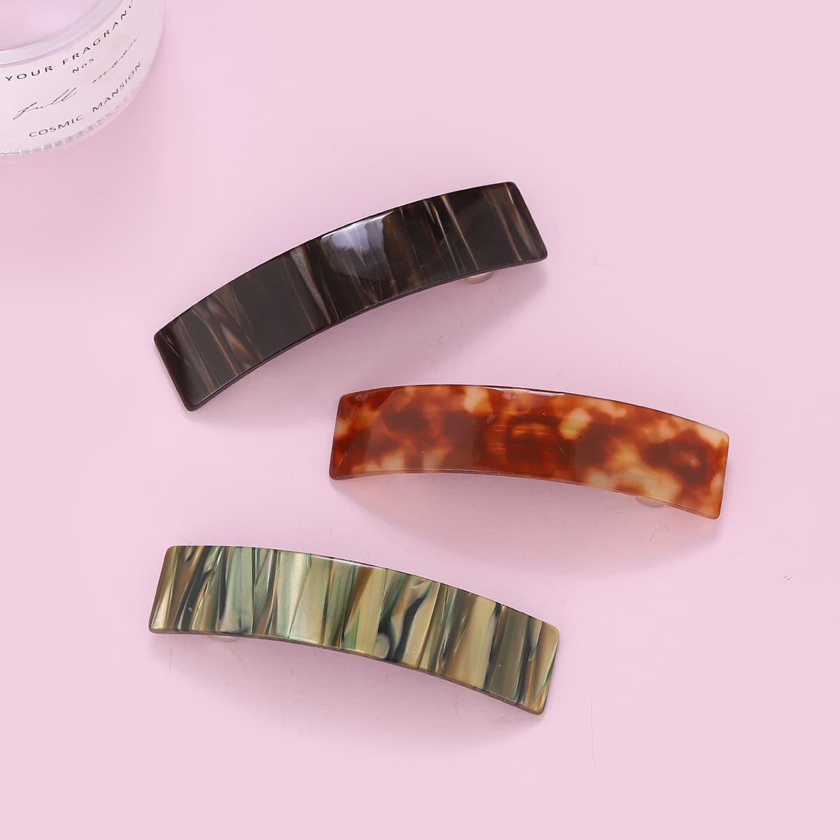 

3pcs Acetic Acid Hair Clip, Multicolor