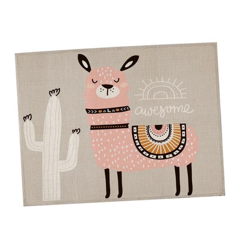 

Alpaca Print Placemat, Coffee brown