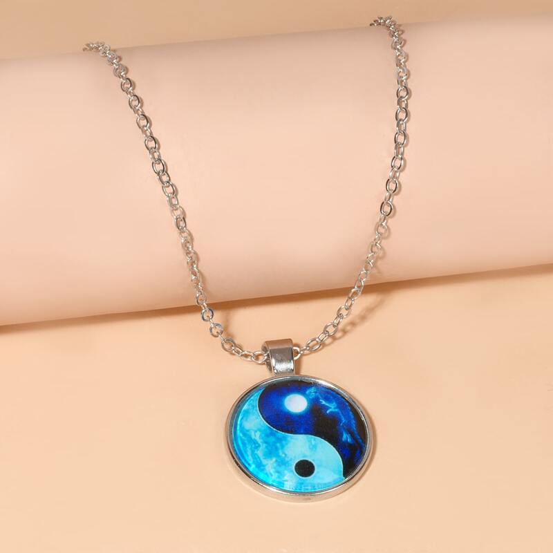 

Yin & Yang Pendant Necklace, Blue