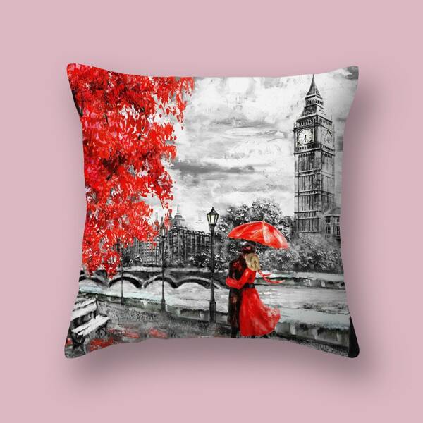

Couple Print Cushion Cover Without Filler, Multicolor