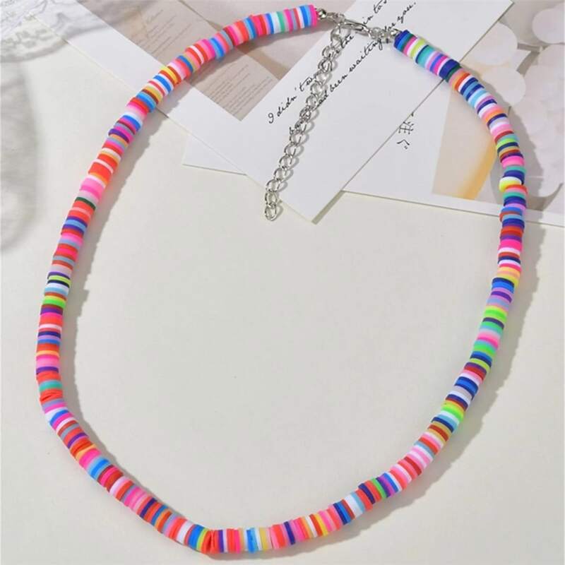 

1pc Colorful Necklace, Multicolor
