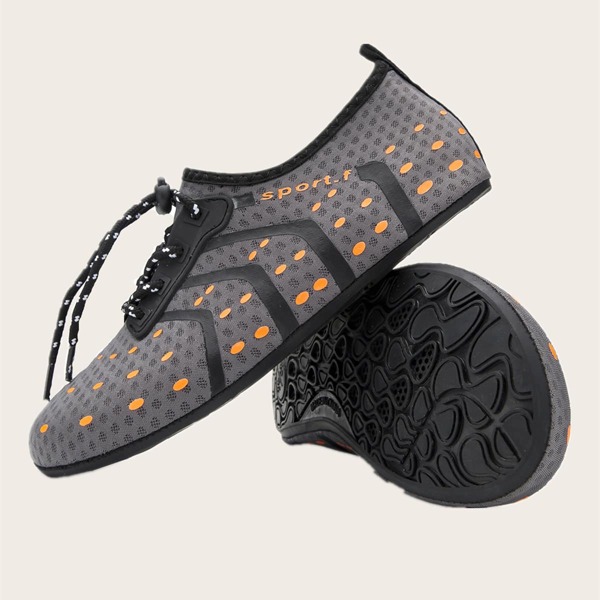 

Men Drawstring Front Water Shoes, Grey