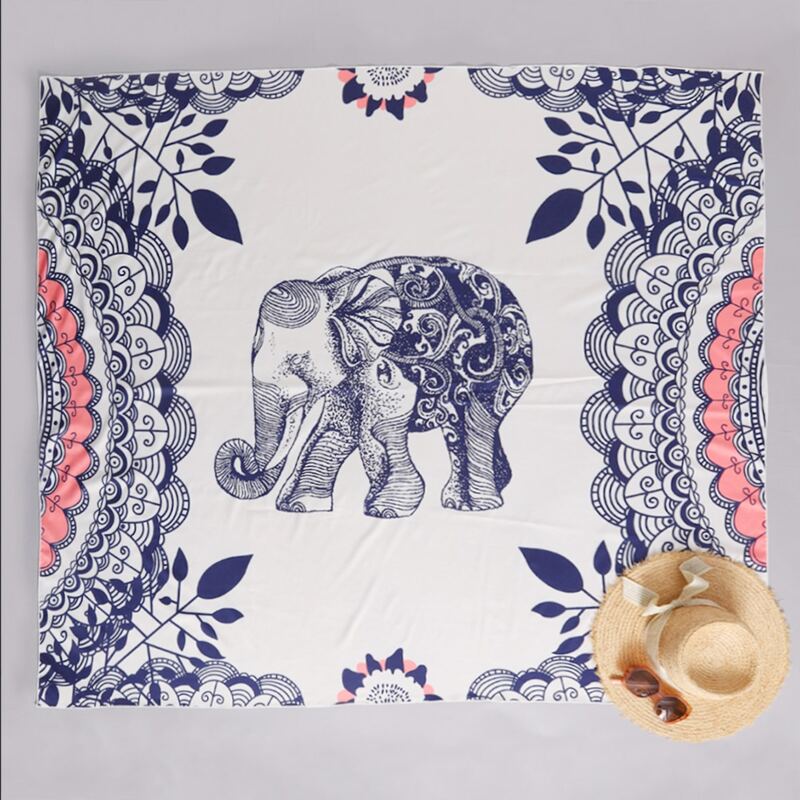

Elephant Print Beach Blanket, Multicolor