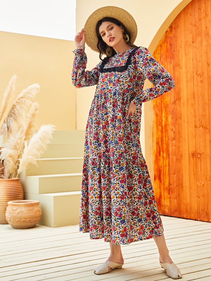 chinese dress ladies Amazon.com: Neeno Women's Dresses Contrast Lace Floral Smock Dress Dress  for Women (Color : Yellow, Size : Large) : Clothing, Shoes & Jewelry main image 0