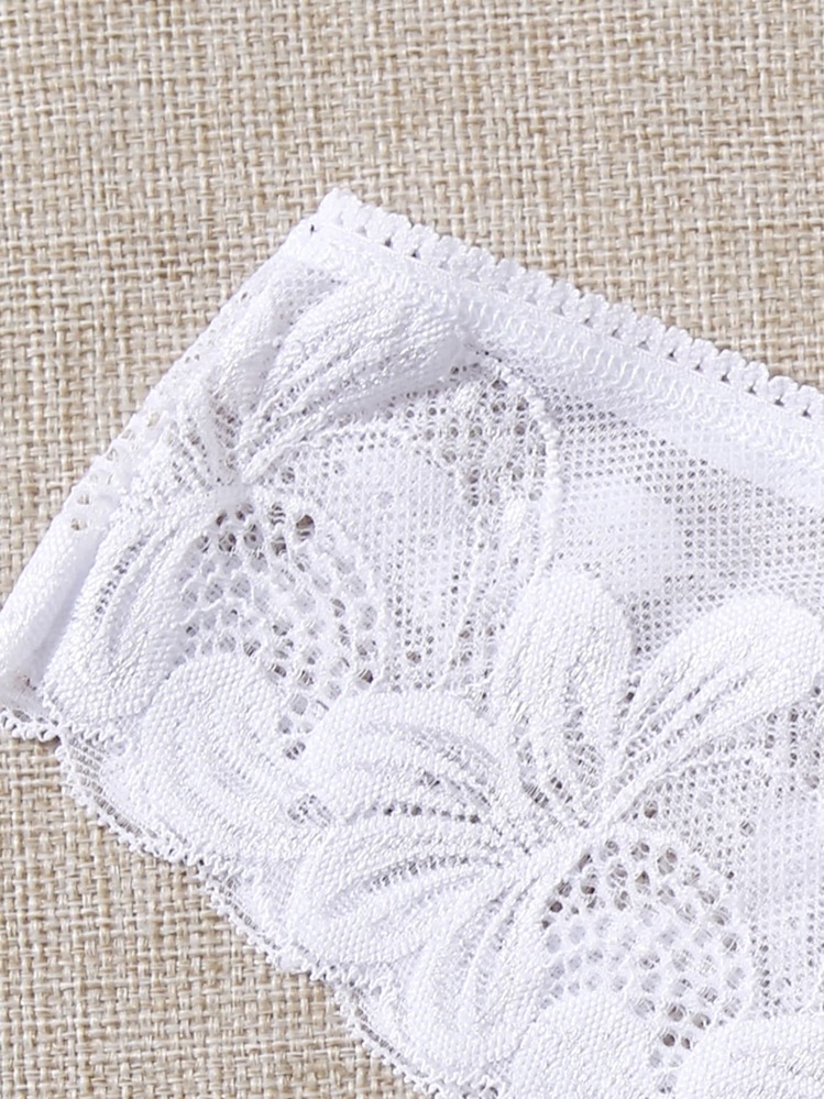 2 Packs Floral Lace Panty Set Lingerie - Black and White - View 3