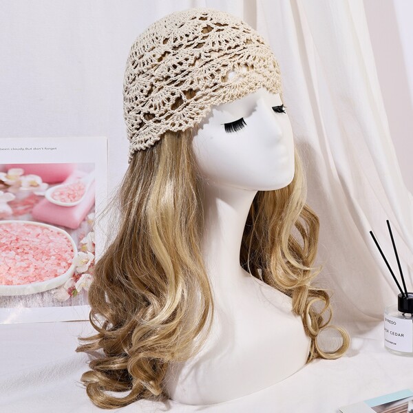 

Solid Hollow Hat, Beige