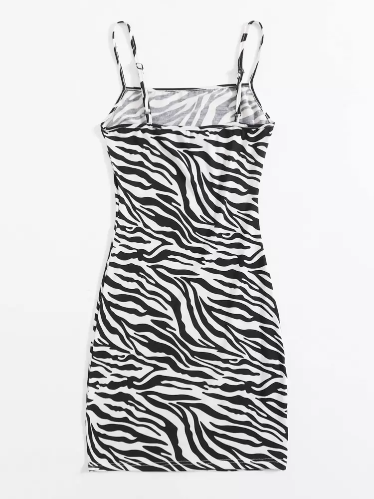Zebra Striped Bodycon Dress