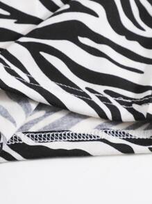 SHEIN Essnce Zebra Striped Bodycon Dress - Black and White - View 5