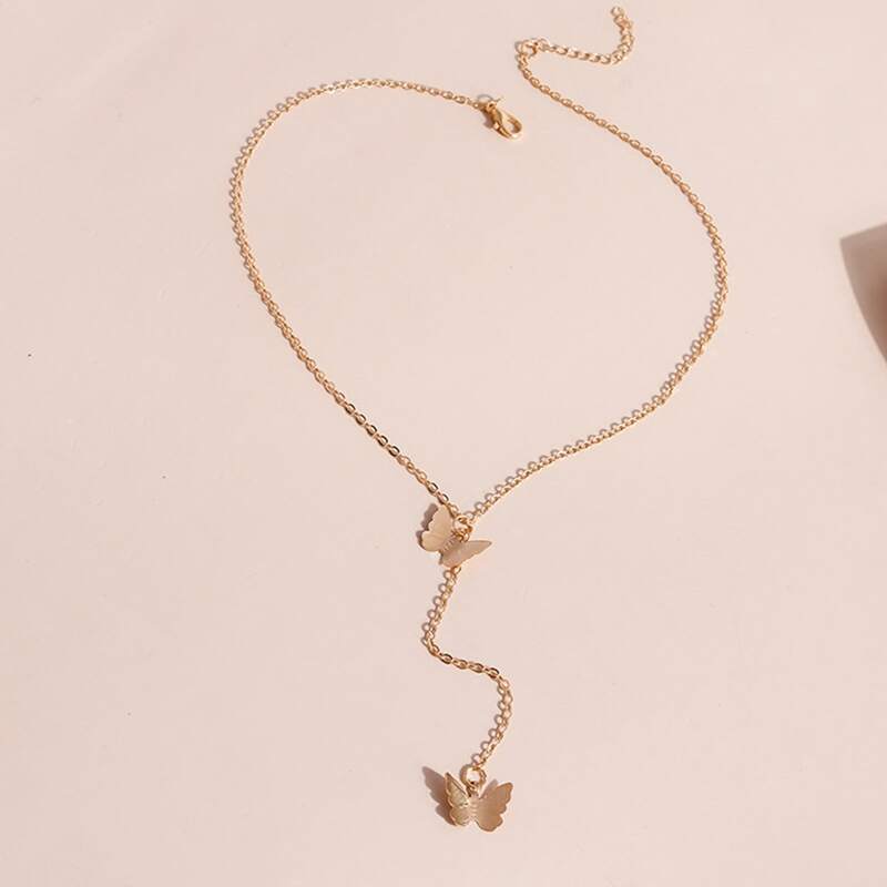 

Butterfly Y Lariat Necklace, Gold