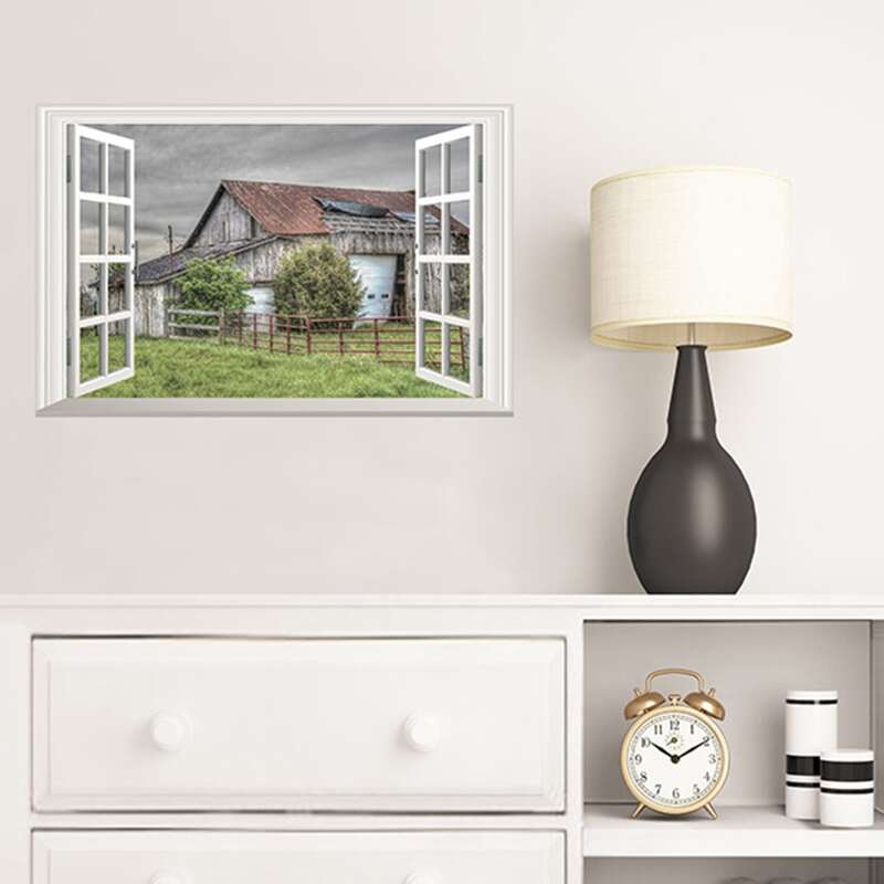 

1pc Random Window Scenery Wall Sticker, Multicolor