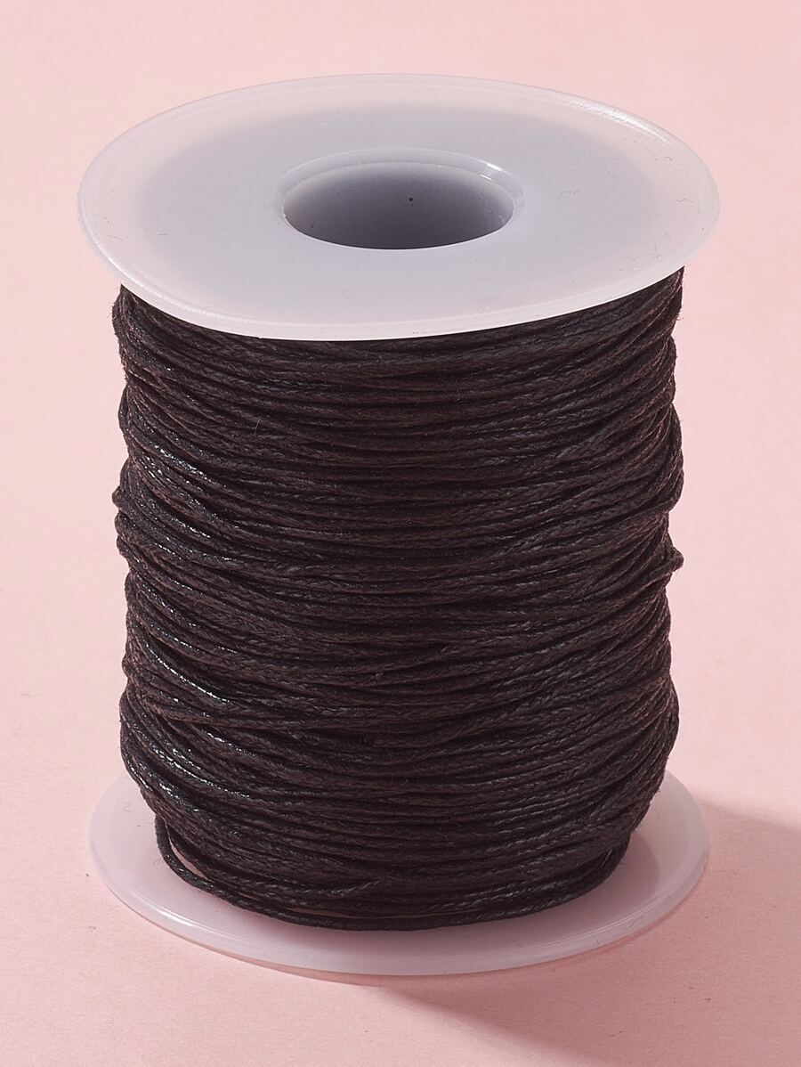 DIY Waxed Thread Cords Macrame Artisan String for Jewelry Making Black Jewelry Accessory - Black - View 1