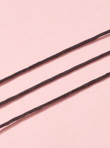 DIY Waxed Thread Cords Macrame Artisan String for Jewelry Making Black Jewelry Accessory - Black - View 2