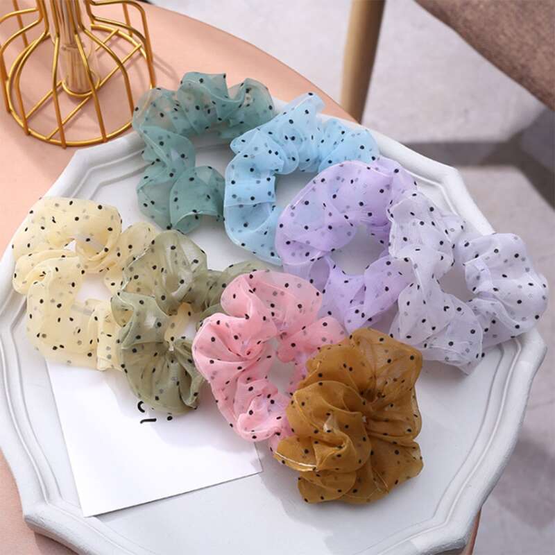 

5pcs Random Polka Dot Scrunchie, Multicolor