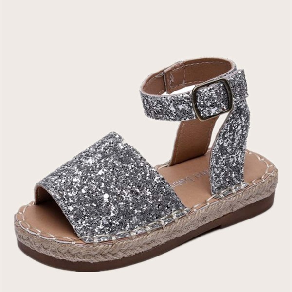 

Toddler Girls Glitter Ankle Strap Sandals, Silver
