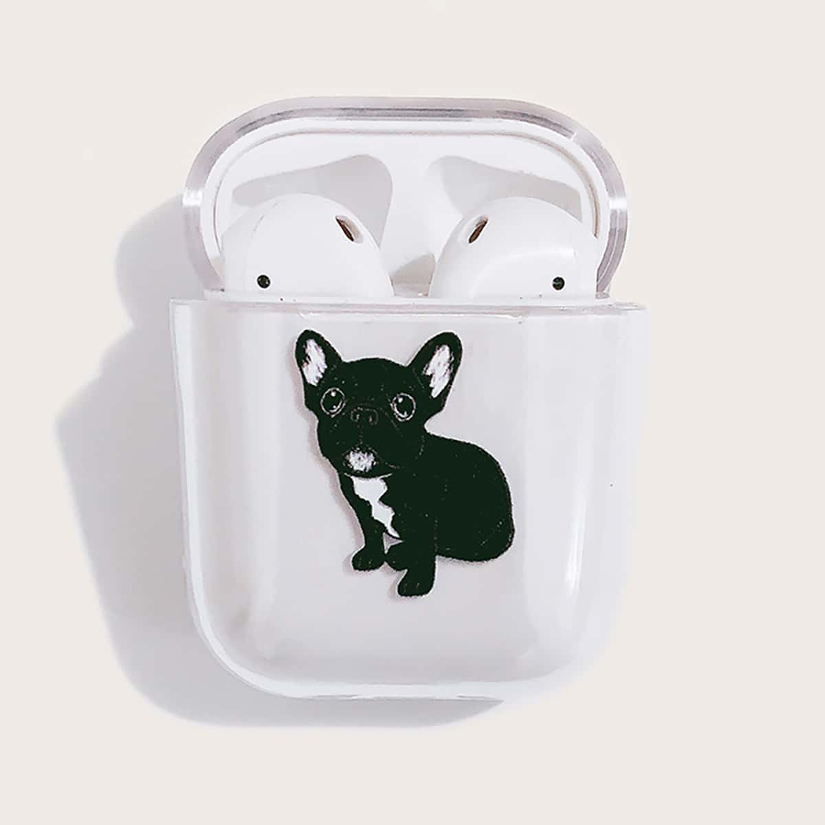 

Dog Print Airpods Case, Black