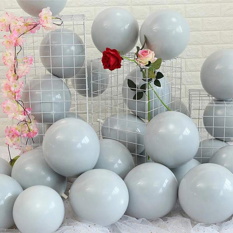 

10pcs Solid Color Decorative Balloon, Grey