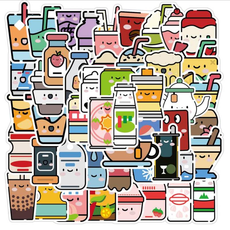 

50pcs Cartoon Bottle Sticker, Multicolor