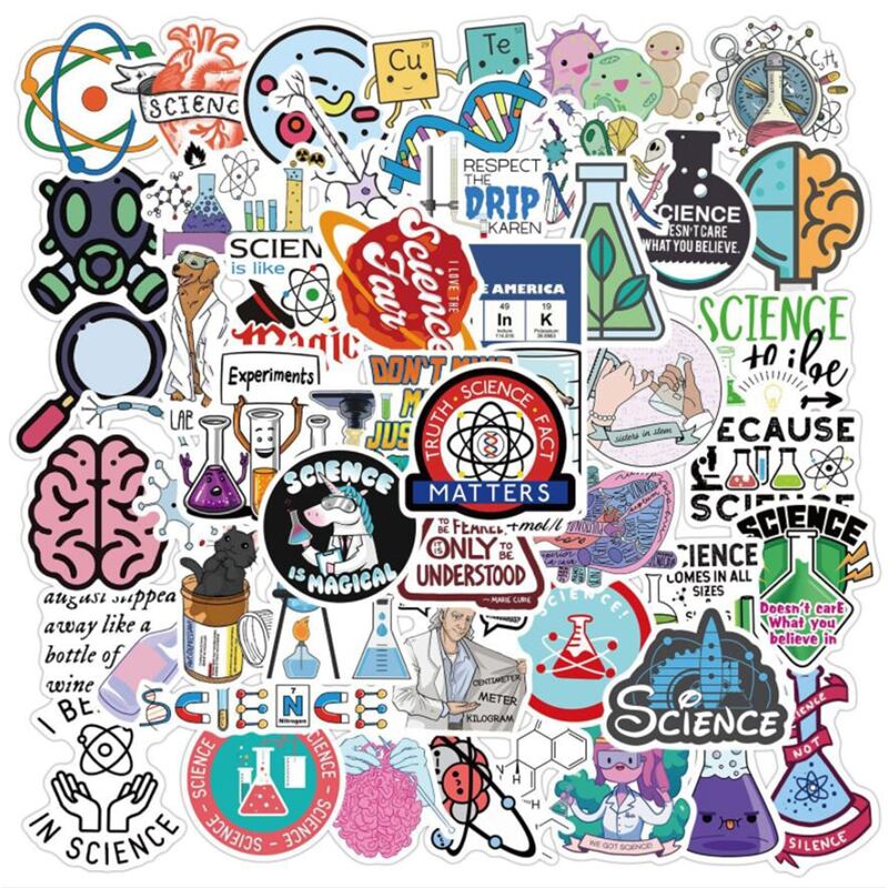 

50pcs Chemistry Pattern Sticker, Multicolor