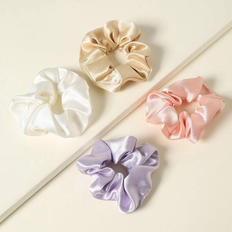 

4pcs Satin Scrunchie, Multicolor