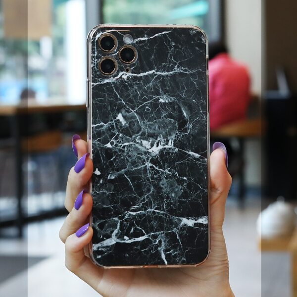 

Marble Pattern Phone Case, Black and white