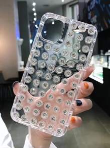 Rhinestone Decor Clear Phone Case - Clear - View 3