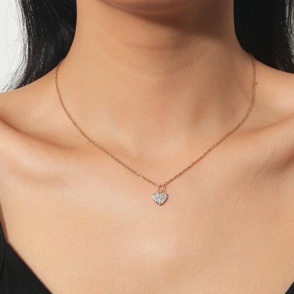 

Heart Charm Necklace, Gold