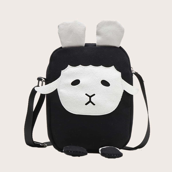 

Cartoon Design Shoulder Bag, Black and white