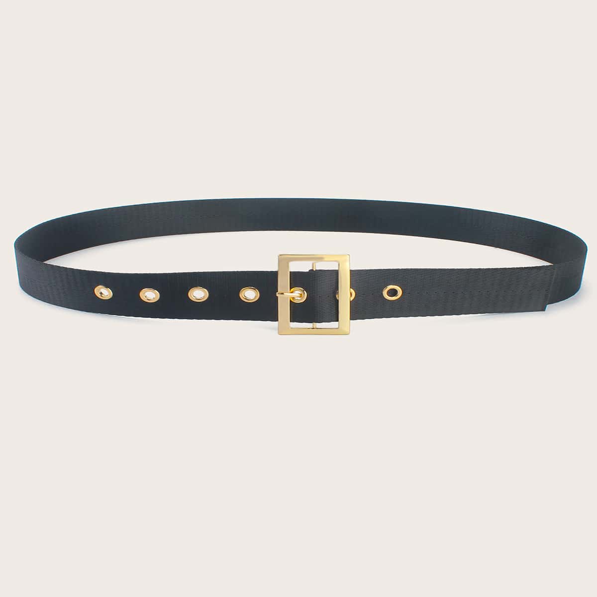 

1pc Solid Buckle Belt, Black