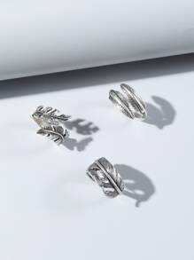 Thời trang và phổ biến 3 chiếc nhẫn cho nam chắc chắn Vòng tay phong cách Punk Hip Pop Chất liệu hợp kim cho món quà trang sức và cho vẻ ngoài sành điệu - Bạc - Xem 4