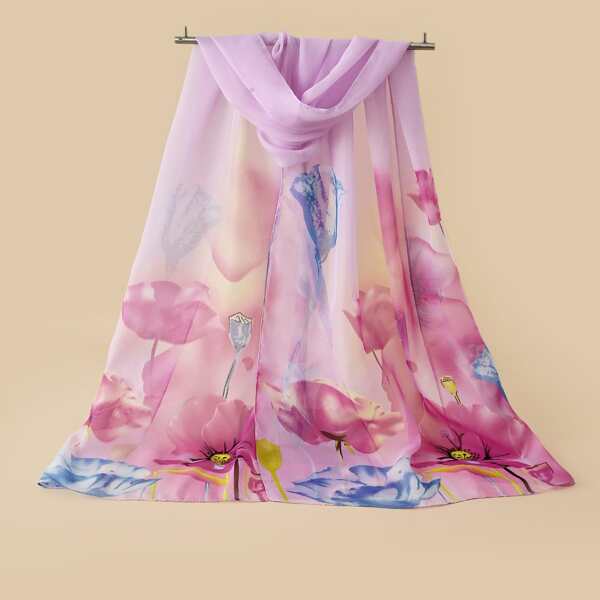 

Flower Print Scarf, Multicolor
