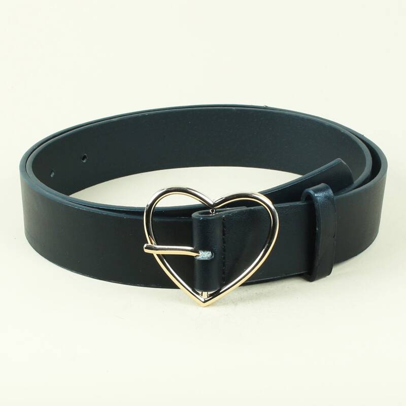 

Heart Buckle Belt, Black