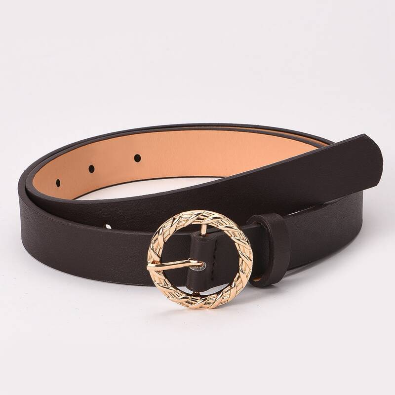 

1pc Buckle Belt, Coffee brown