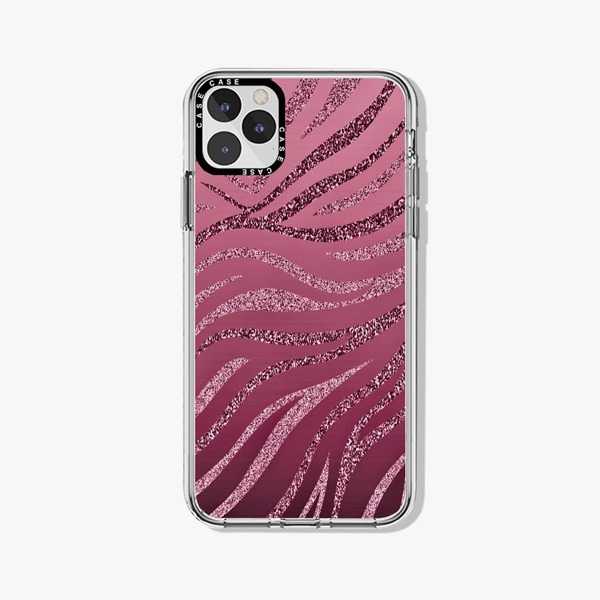 

Zebra Striped Phone Case, Pink
