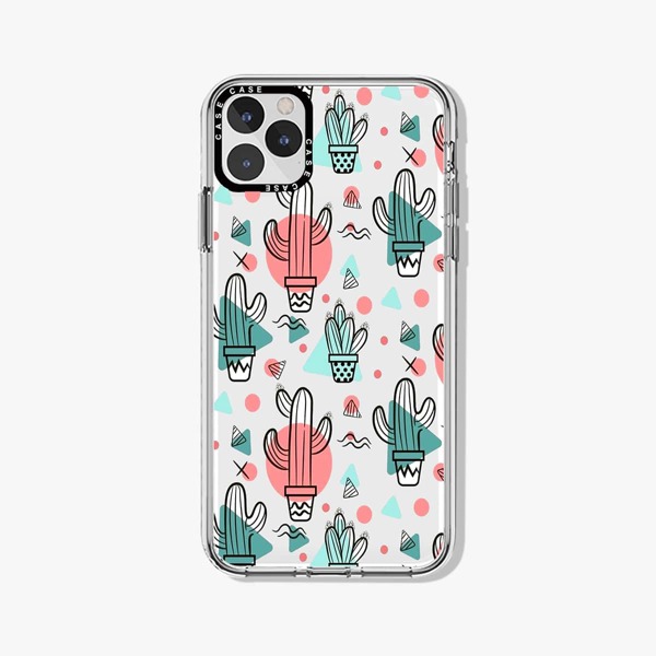 

Cactus Pattern Phone Case, Clear