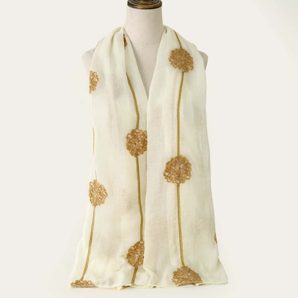 

1pc Graphic Scarf, Yellow