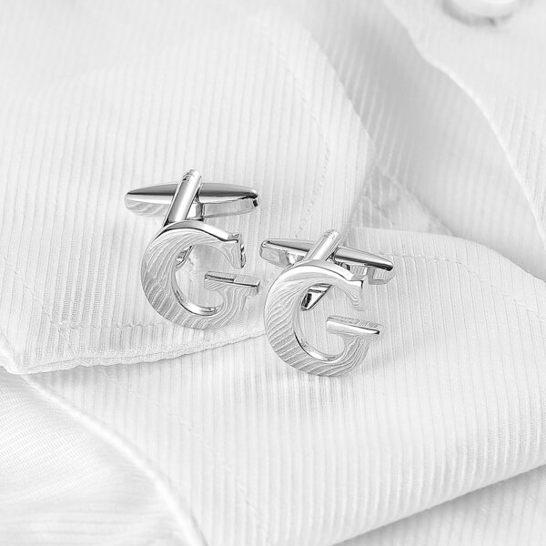 

Men Letter Design Cufflinks, Silver
