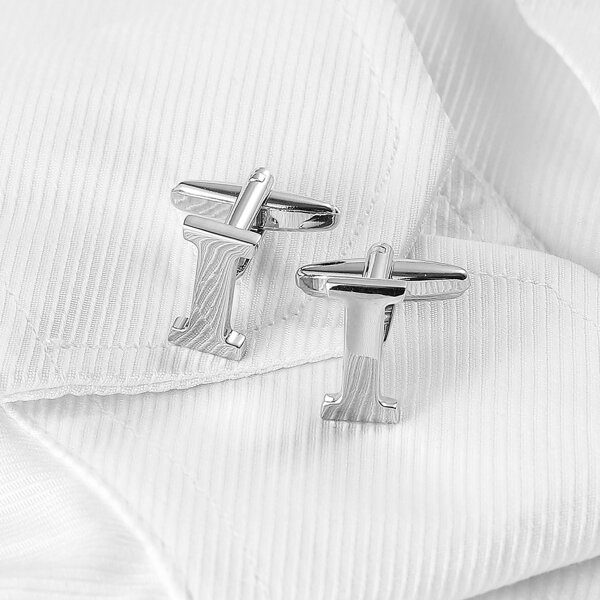 

Men Letter Design Cufflinks, Silver