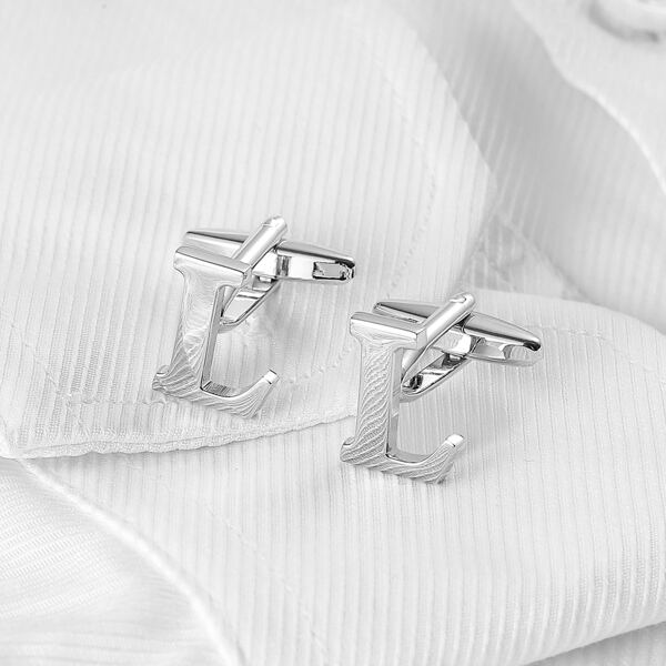 

Men Letter Design Cufflinks, Silver