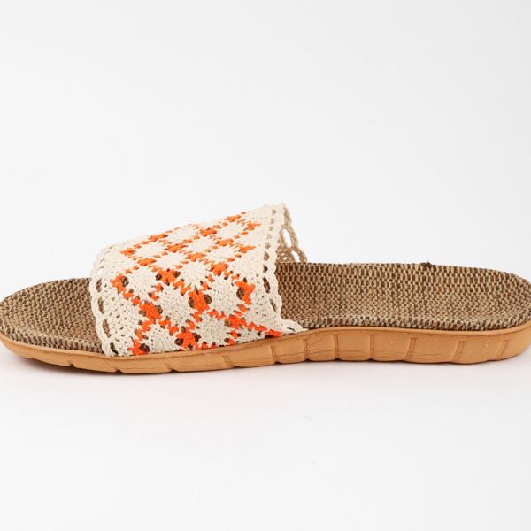 

Quilted Hollow Out Slides, Orange